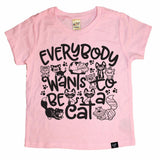 BE A CAT PINK TEE