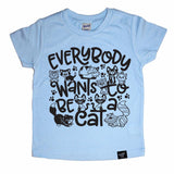 BE A CAT BLUE TEE