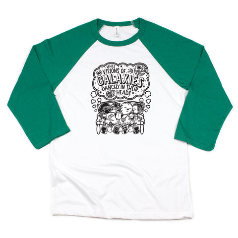 GALAXIES GREEN RAGLAN (ADULT)